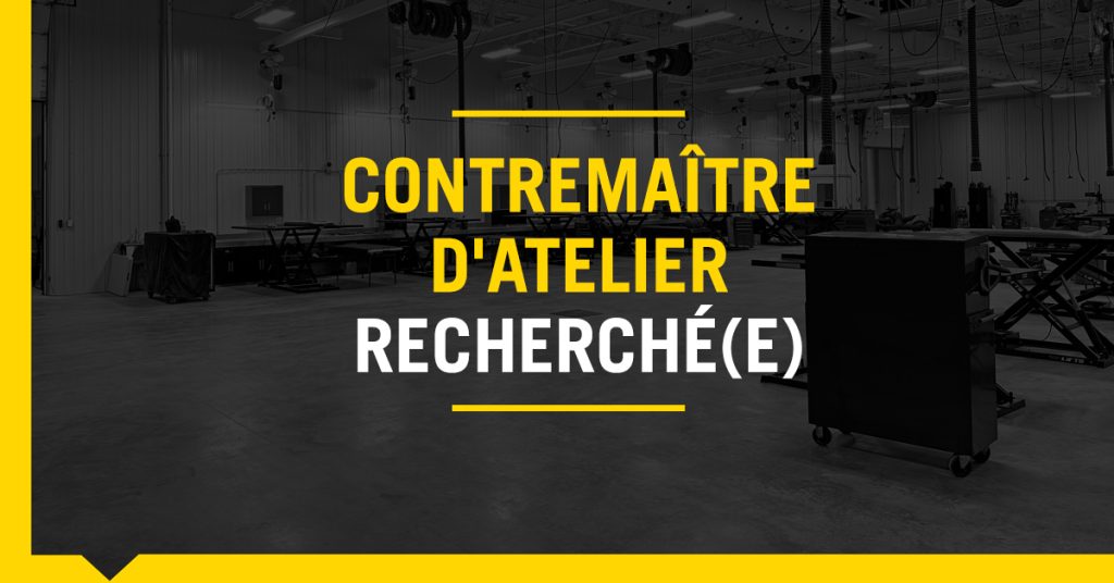 emploi contremaître d'atelier